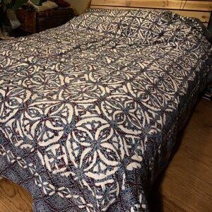 couvre lit en applique hand block print 2
