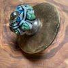 boutons de porte ceramique petit etoile bleue vert 3