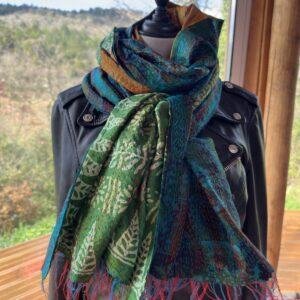 chale kantha jaune vert et bleu vert 6
