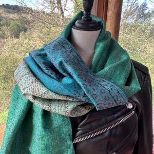 echarpe kantha vert et turquoise 4