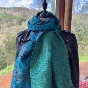 echarpe kantha vert et turquoise 7